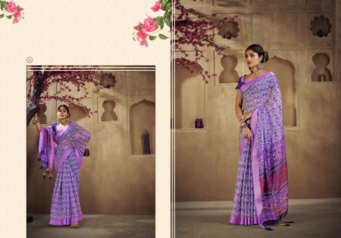 Chandana By Ynf A To F Printed Sarees Catalog
